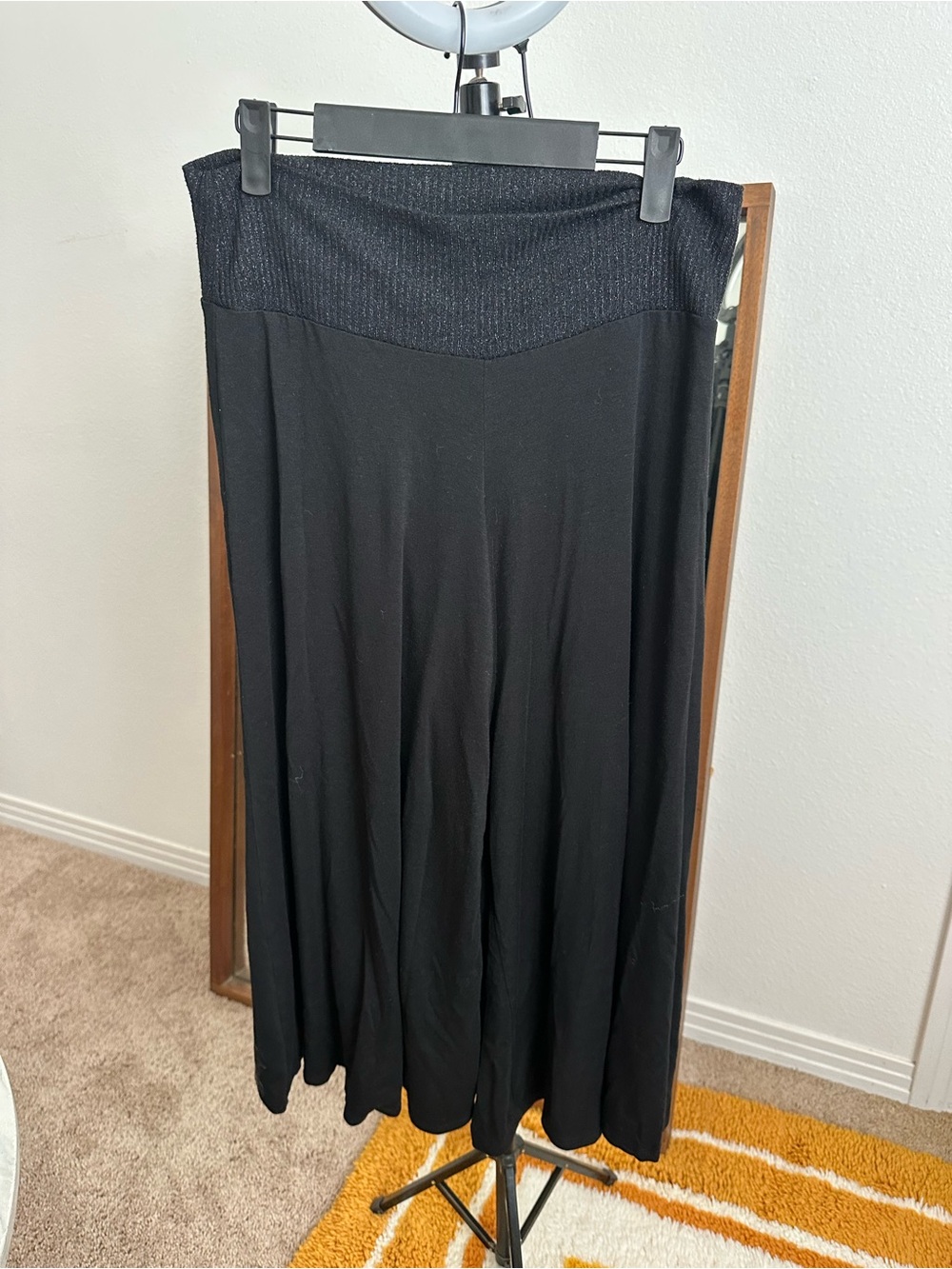 Y2K Forever 21 Black Gauchos with Textured Waistband